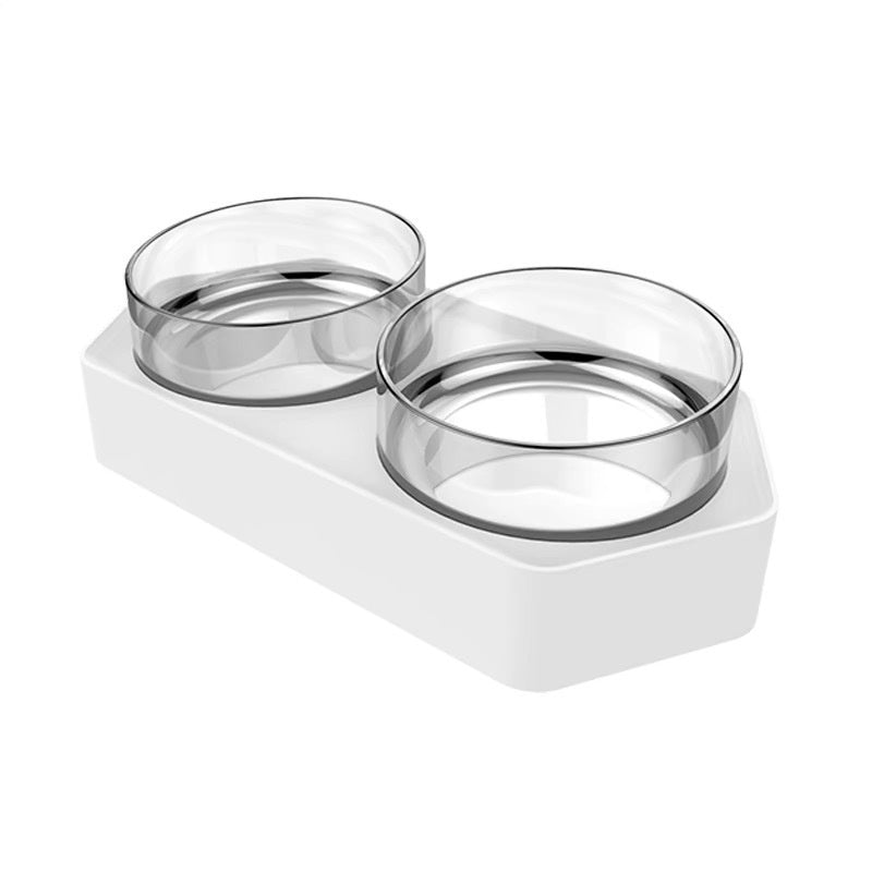 Ceramic Double Pet Feeding Bowl Elevated Water Food Holder