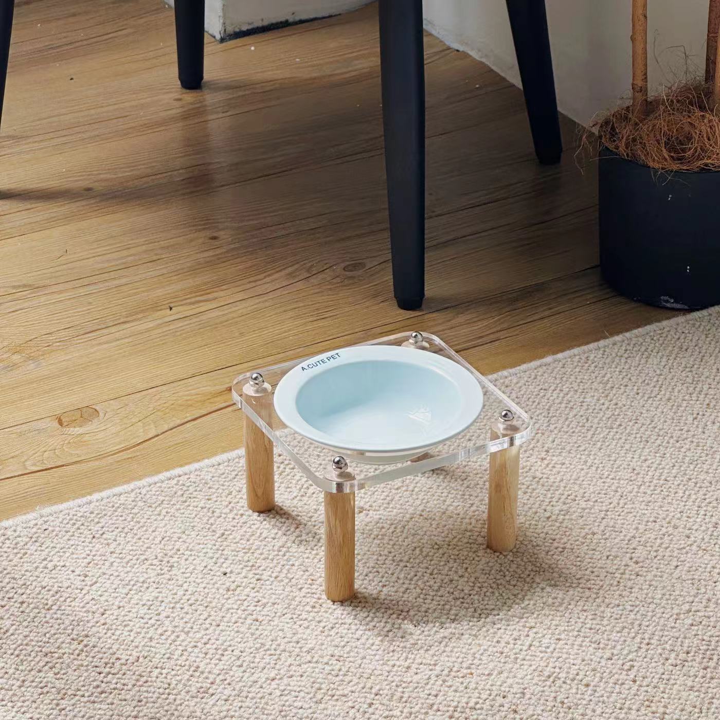 Anti-Tumble Elevated Ceramic Pet Double Feeding Bowl