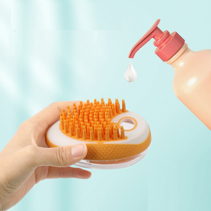 2 In 1 Pet Bath Brush Soft Silicone Massage Grooming Tool