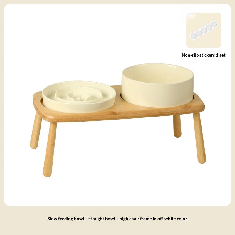 Ceramic Pet Slow-Feeding Anti-Choking Tip-Proof Bowl