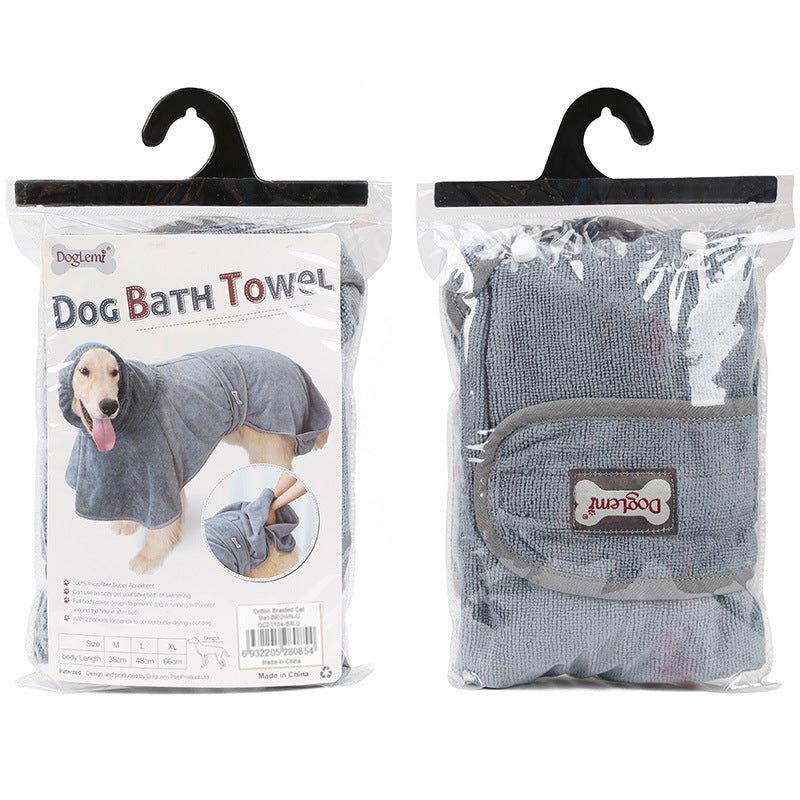 Highly Absorbent Pet Bathrobe Cotton Towel Pet Apparel