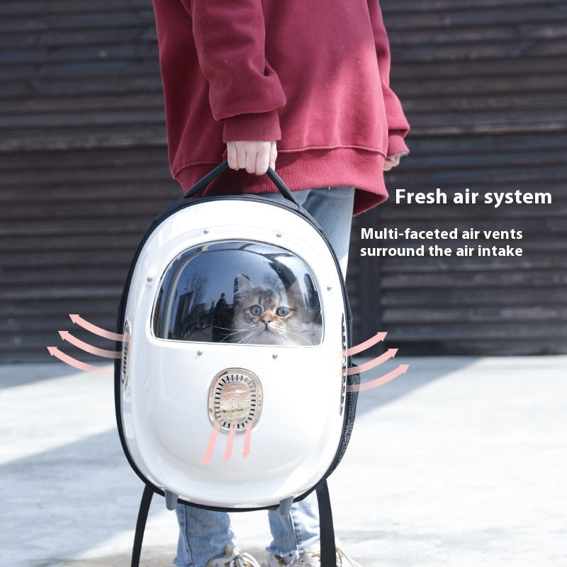 Portable Heated Pet Astronaut Backpack Ventilated Carrier Bag