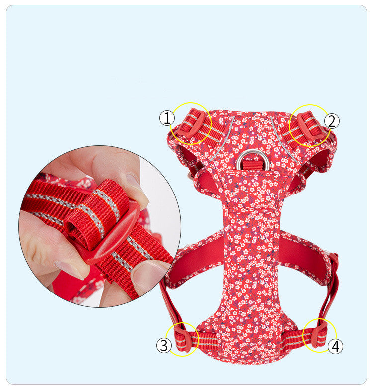 Vest Type Pet Chest Harness And Leash Set