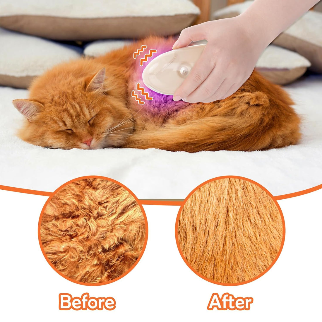 4 In 1 Pet Steam Grooming Brush Hair Removal Massage Tool