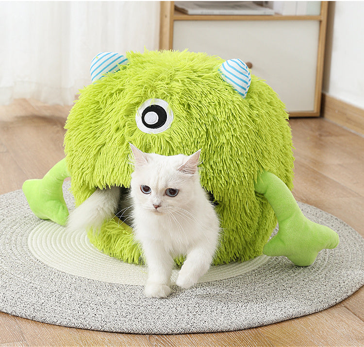 Machine Washable Calming Fluffy Round Pet Bed
