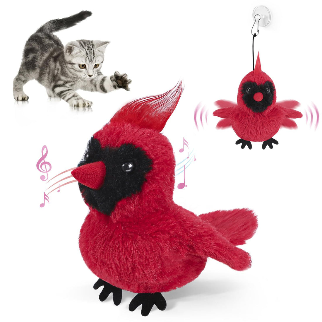 USB Rechargeable Interactive Flapping Bird Pet Toy