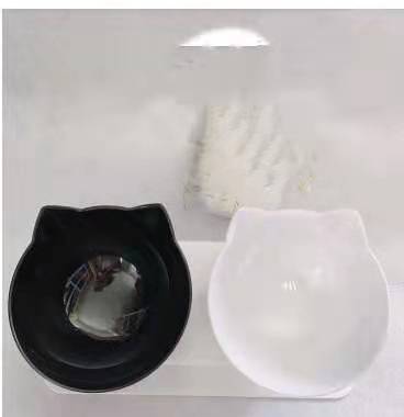 Non Slip Elevated Pet Double Feeding Bowl Transparent Stand