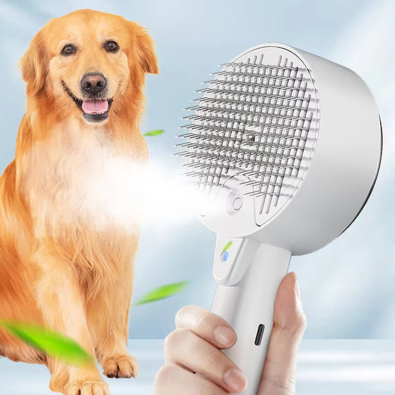 3 In 1 Pet Steam Grooming Brush Electric Spray Massage Tool