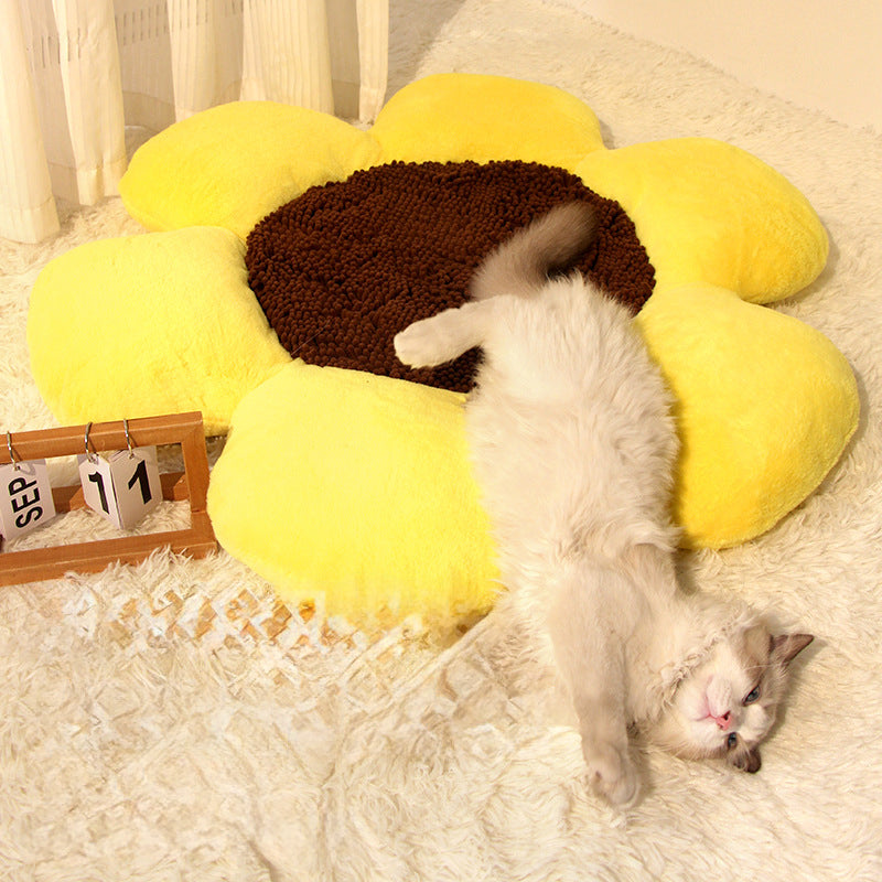 Round Flower Plush Winter Warm Pet Nest All Seasons Kennel