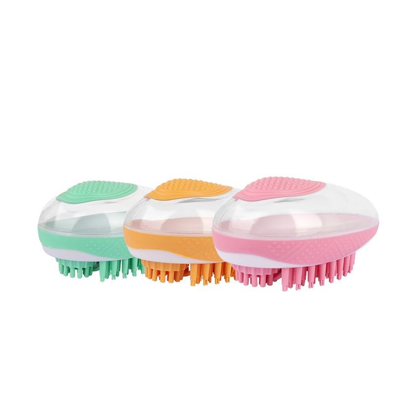 2 In 1 Pet Bath Brush Soft Silicone Massage Grooming Tool