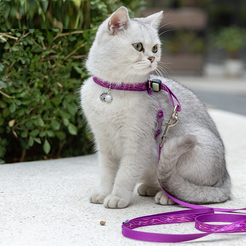 Bell Chest Strap Pet Harness Vest Leash For Small Pet
