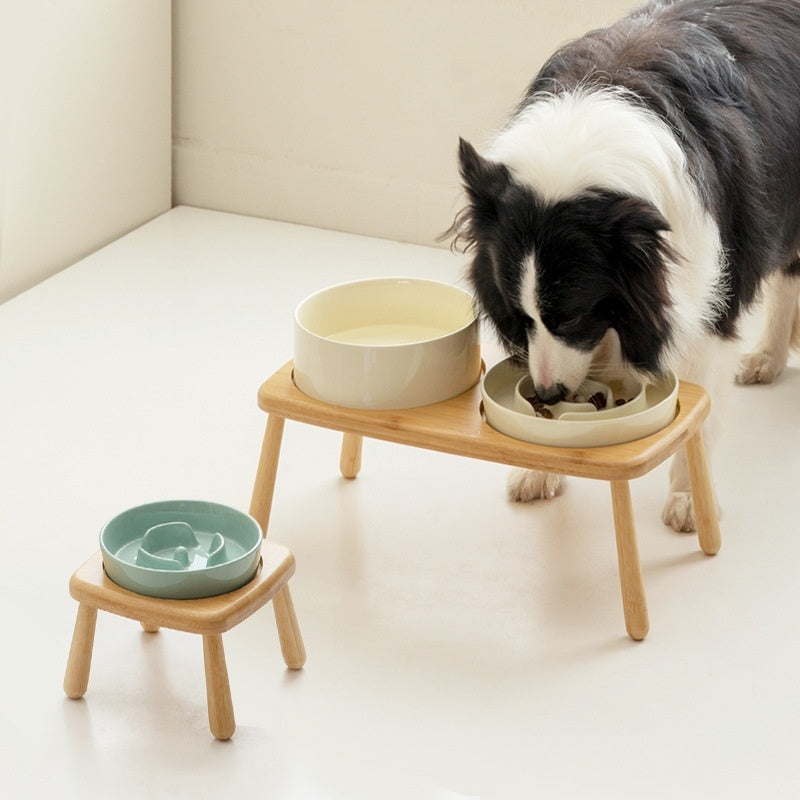 Ceramic Pet Slow-Feeding Anti-Choking Tip-Proof Bowl
