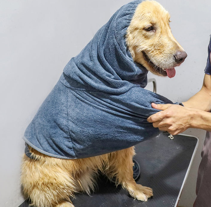 Highly Absorbent Pet Bathrobe Cotton Towel Pet Apparel