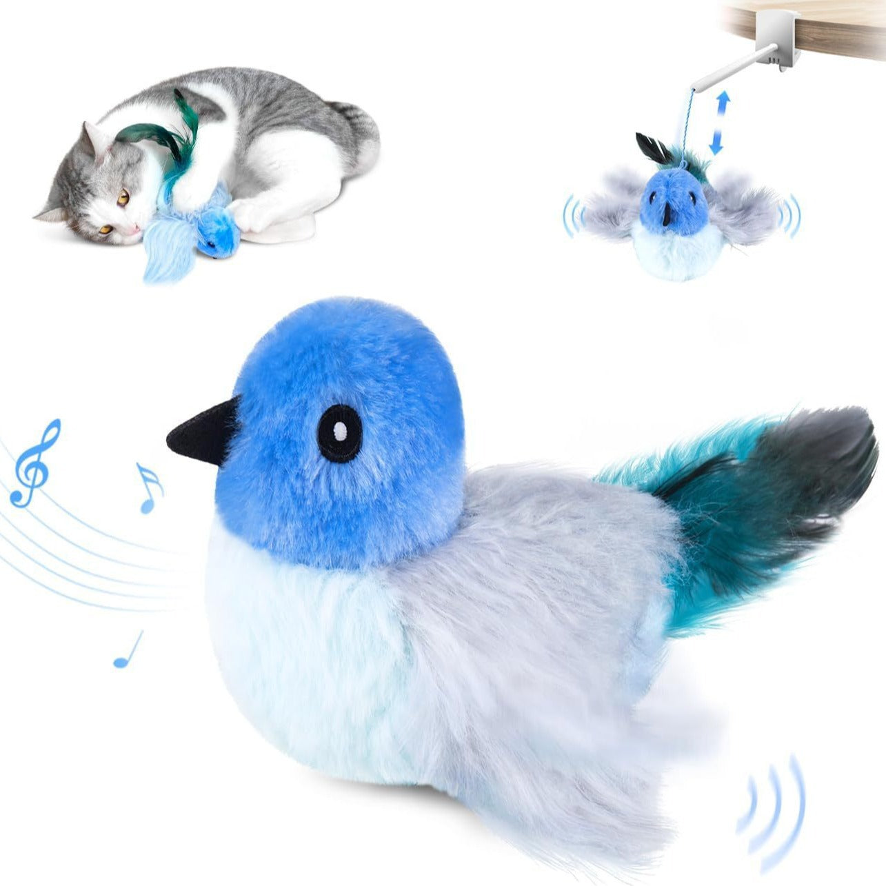 USB Rechargeable Interactive Flapping Bird Pet Toy